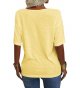 Women V-Neck Half Sleeves Oversized T Shirt Solid Casual Loose Basic Tops