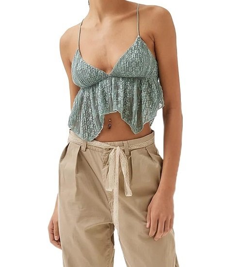 Women Backless Crop Top Spaghetti Straps Halter Tie Back Cami Tops