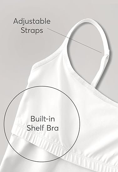 Women's Cotton Camisole Tank Top with Built-in Shelf Bra