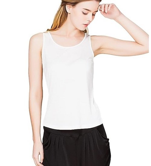 Womens Silk Tank Tops/Mulberry Silk Sleeveless Blouses/Summer Real Silk Sleeveless T-Shirt